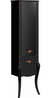 Пенал напольный Clarberg Borgia BOR0548BLK 48x182см чёрный/патина медь